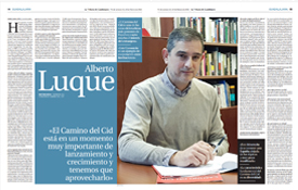 Entrevista al gerente del Consorcio Camino del Cid, Alberto Luque, en La Tribuna de Guadalajara