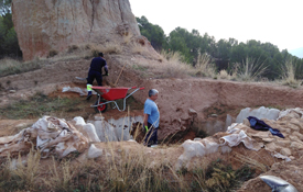 Trabajos durante la última campaña de excavaciones en Ateca, Zaragoza