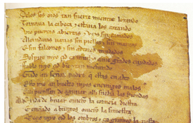 Folio del manuscrito del Cantar de mío Cid