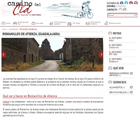 Imagen de la información que ofrece la web del Camino del Cid sobre Romanillos de Atienza (Guadalajara)