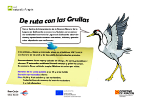 Cartel del programa "De ruta con las Grullas"