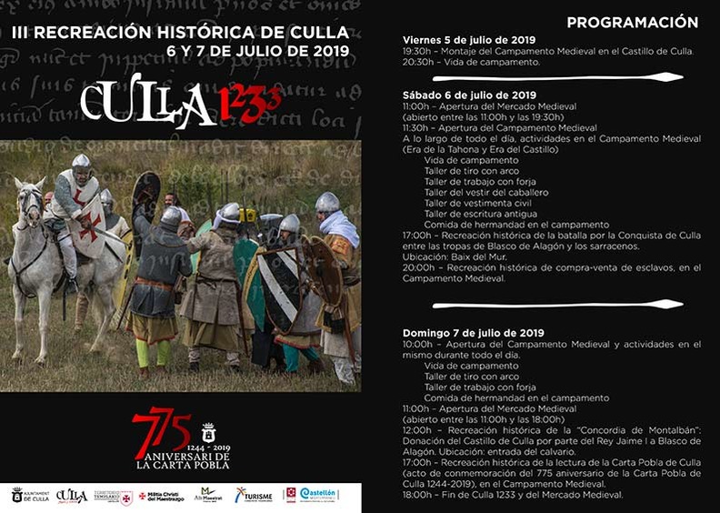 Programa de actos de "Culla 1233"