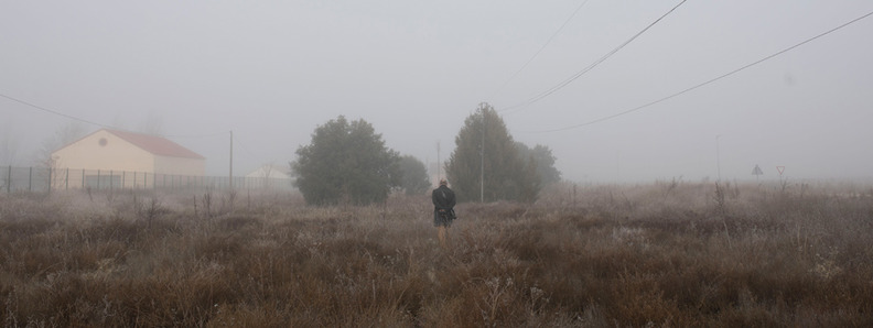 El escritor scar Esquivias en su ltimo viaje por el Camino del Cid (Foto: Ass G. Ayerbe)