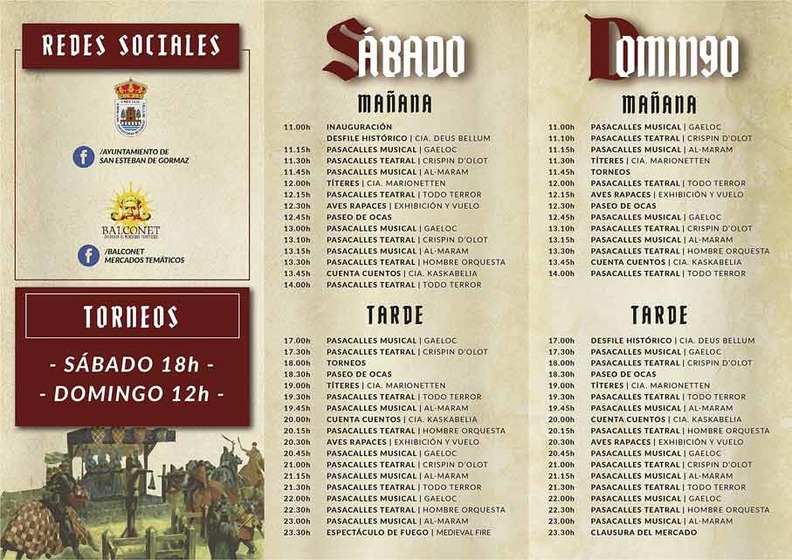 Programa de actos del Mercado Medieval de San Esteban de Gormaz