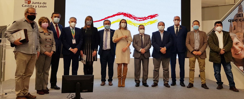 Algunos de los representantes de la Asociacin Rutas Culturales de Espaa en INTUR 2021