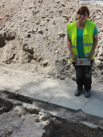 La arqueloga Fabiola Monzn, directora de las excavaciones