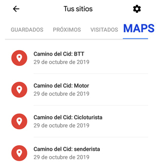 Desde el men accede a "Maps" para consultar todos los mapas descargados