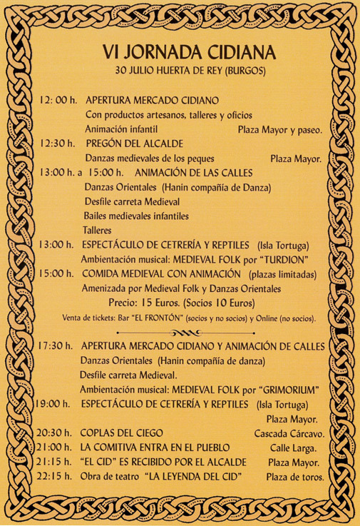 Actividades de la VI Jornada Cidiana de Huerta de Rey (Burgos)