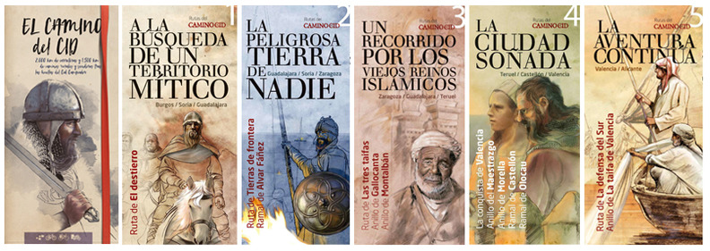 Portadas de los folletos del Camino del Cid