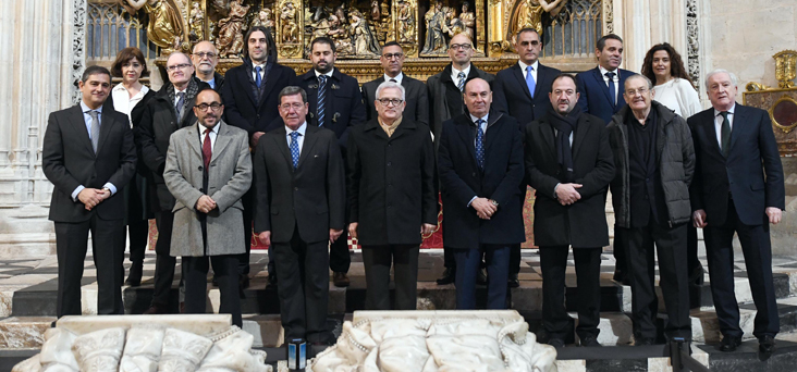 Asistentes al Consejo Rector del Consorcio Camino del Cid en la capilla de los Condestables de la Catedral de Burgos