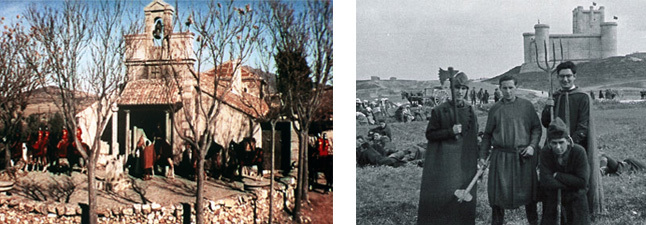 Imagen de la pelcula en Colmenar Viejo (Madrid) y un grupo de extras en Torrelobatn (Valladolid)