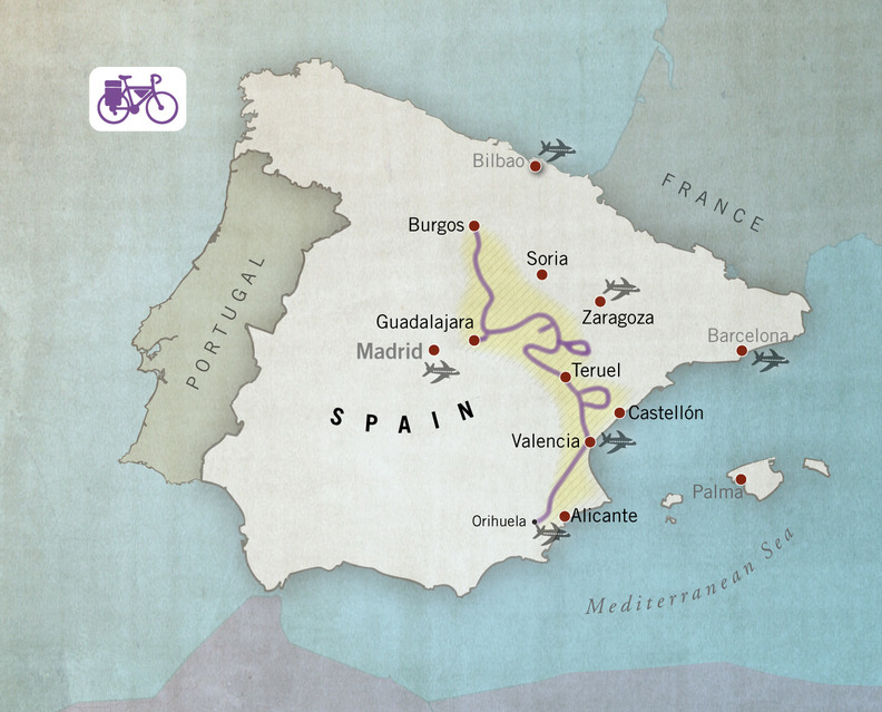 Road cycling route Camino del Cid, Spain