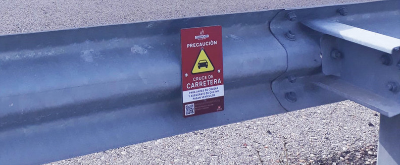 Nueva seal de advertencia para los viajeros senderistas y BTT del Camino del Cid