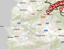 Paradas de autobús y estaciones de trenes georreferenciadas en la web del Camino del Cid