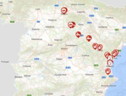 Visor Cartográfico del Camino del Cid en el que aparecen georreferenciadas todas las empresas del Directorio Turístico