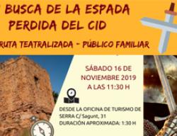 Cartel "En busca de la espada perdida del Cid". Serra, Valencia