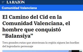 Reportaje del Camino del Cid en la edición valenciana del periódico La Razón