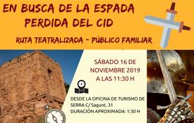 Cartel "En busca de la espada perdida del Cid". Serra, Valencia