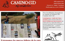 Portada del Boletín de Noticias del Camino del Cid del mes de agosto