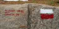 Esta señal blanca y roja indica que estás caminando por una parte del Camino del Cid homologada como Sendero de Gran Recorrido (GR 160) / Diputación de Guadalajara.