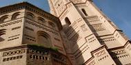 Torre y ábside de la iglesia mudéjar de Santa María. Calatayud, Zaragoza / Santiago Cabello.