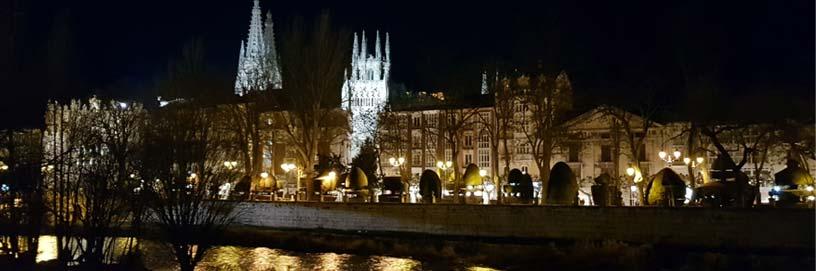 Burgos, vista nocturna desde el río